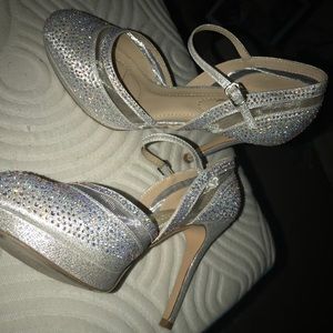 Silver high heels